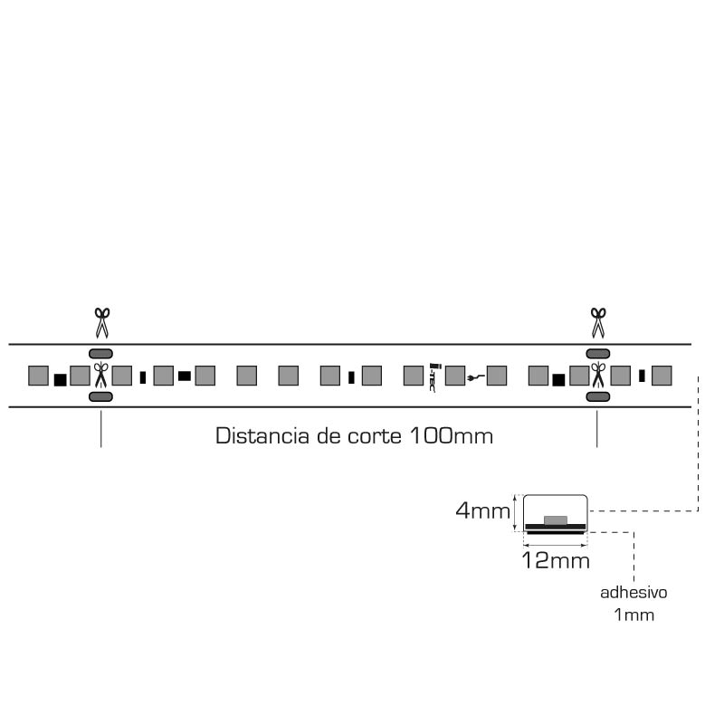 i-tec - tira led 2835 de 230V LOTUS 4000K IP66 120Led/met. corte a 10 cms.