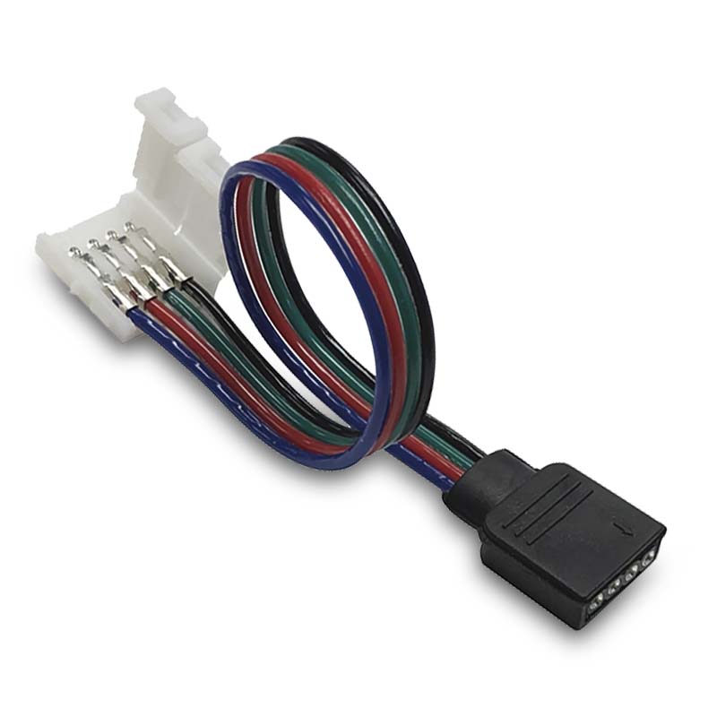 Conector Tiras LED 4 Pins RGB 10mm Con Cable