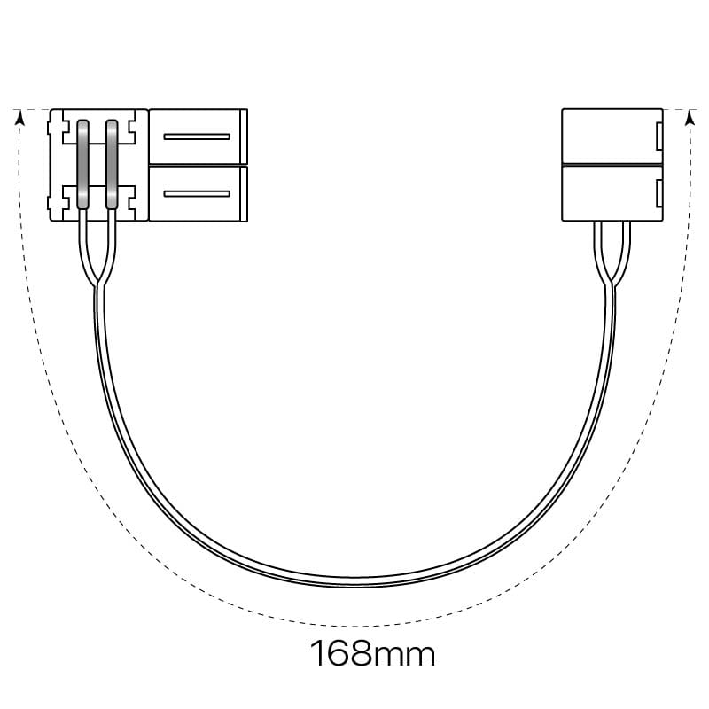 CONECTOR DOBLE (MONOCOLOR 2 PIN) + CABLE para TIRAS LED 8mm