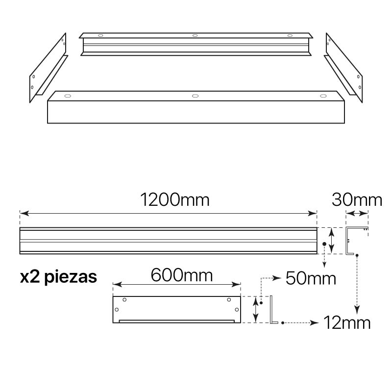 Kit Marco para Panel LED 120 x 60 — Serlux