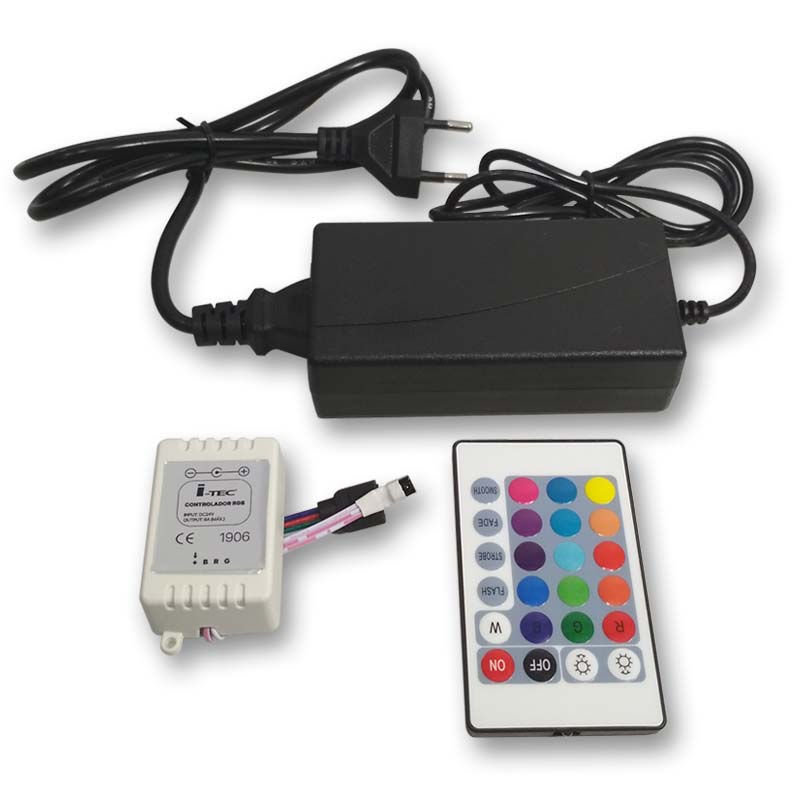 SET CONTROLADOR de TIRAS LED 12V 30LED/mt RGB