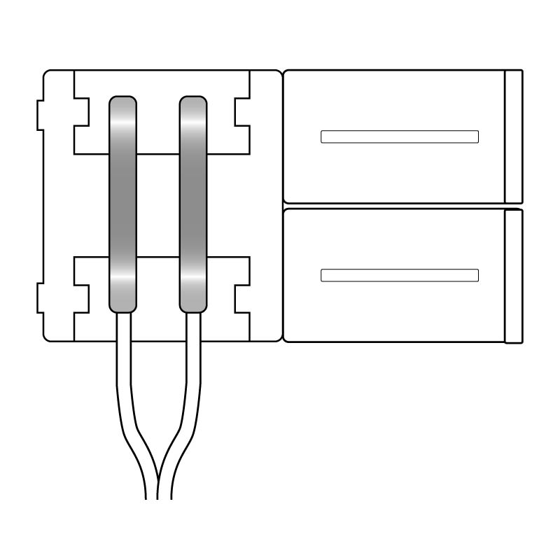 CONECTOR DOBLE (MONOCOLOR 2 PIN) + CABLE para TIRAS LED 10mm