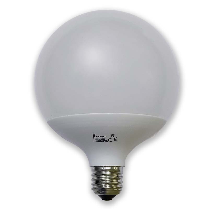 Lampadina LED Globo G125 E27 10W luce calda 3000K ECOMAN vetro trasparente